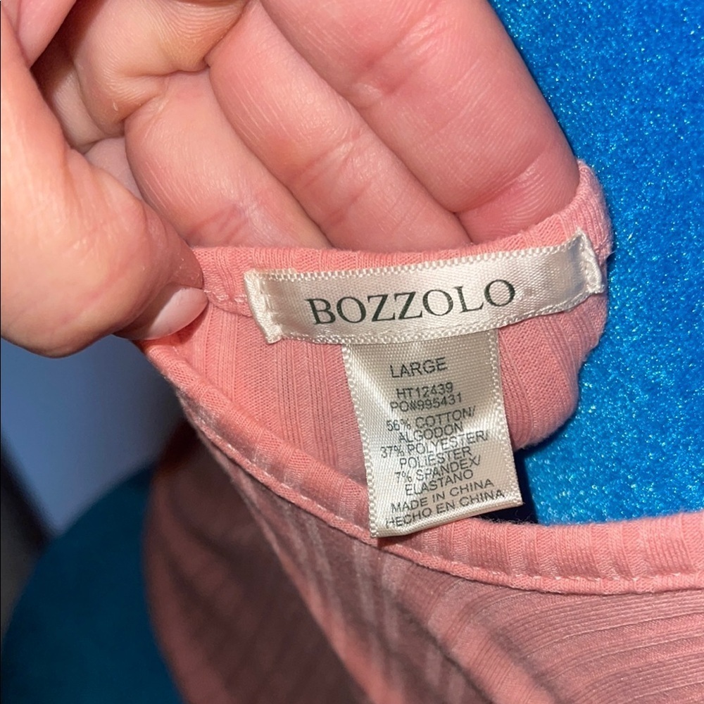 Pink Ribbed Button-Front Crop Top Bozzolo - Picture 4 of 5